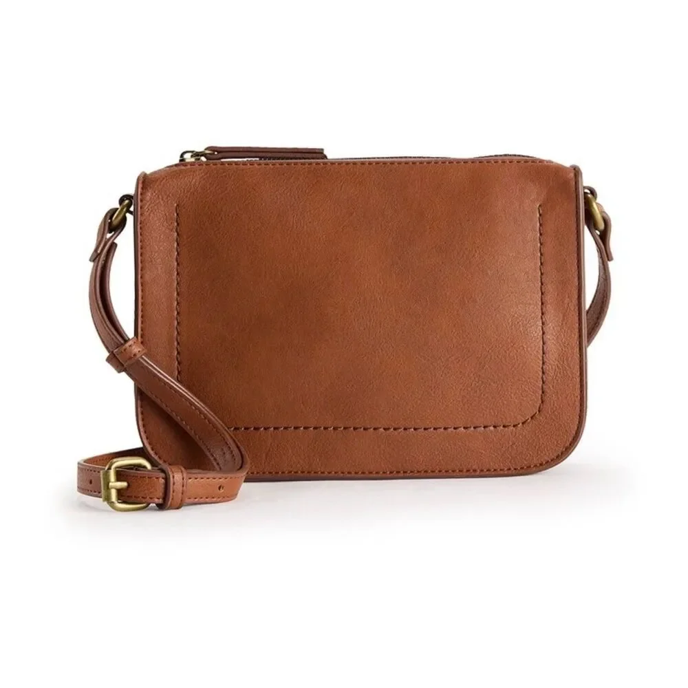 Sonoma | Cognac Brown Vegan Leather Barlow Crossbody Bag